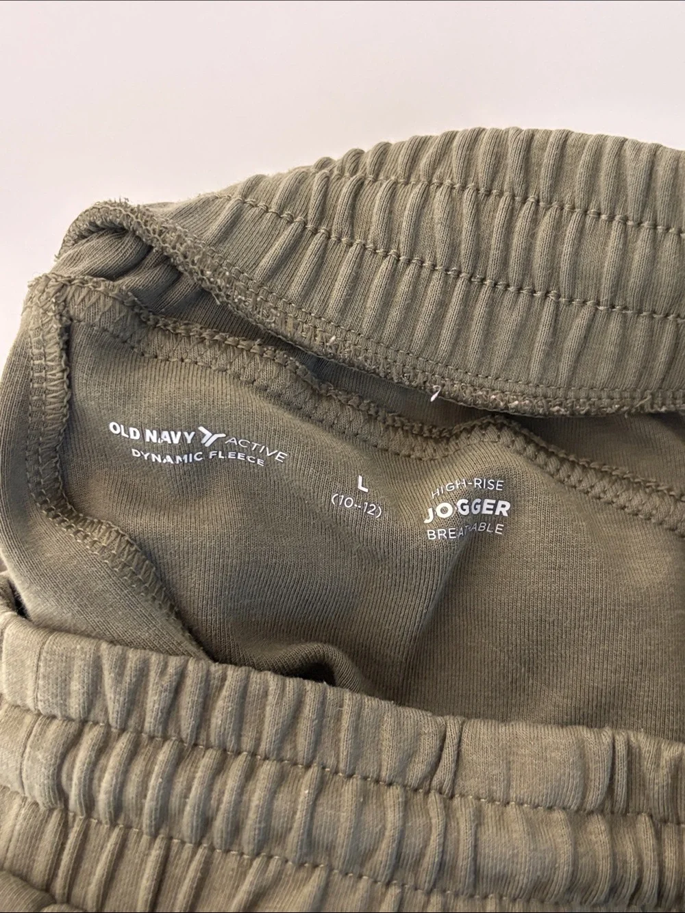 Old Navy Girls Olive Drawstring Joggers with Zip Pocket